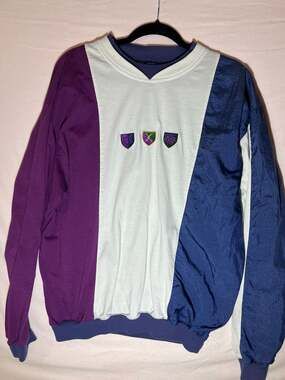 Vintage 90s Imprints Color Block Embroidered Crest Sweatshirt